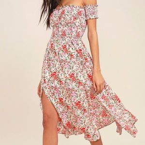 Lulu’s View from Meadow Cream Floral Off Shoulder